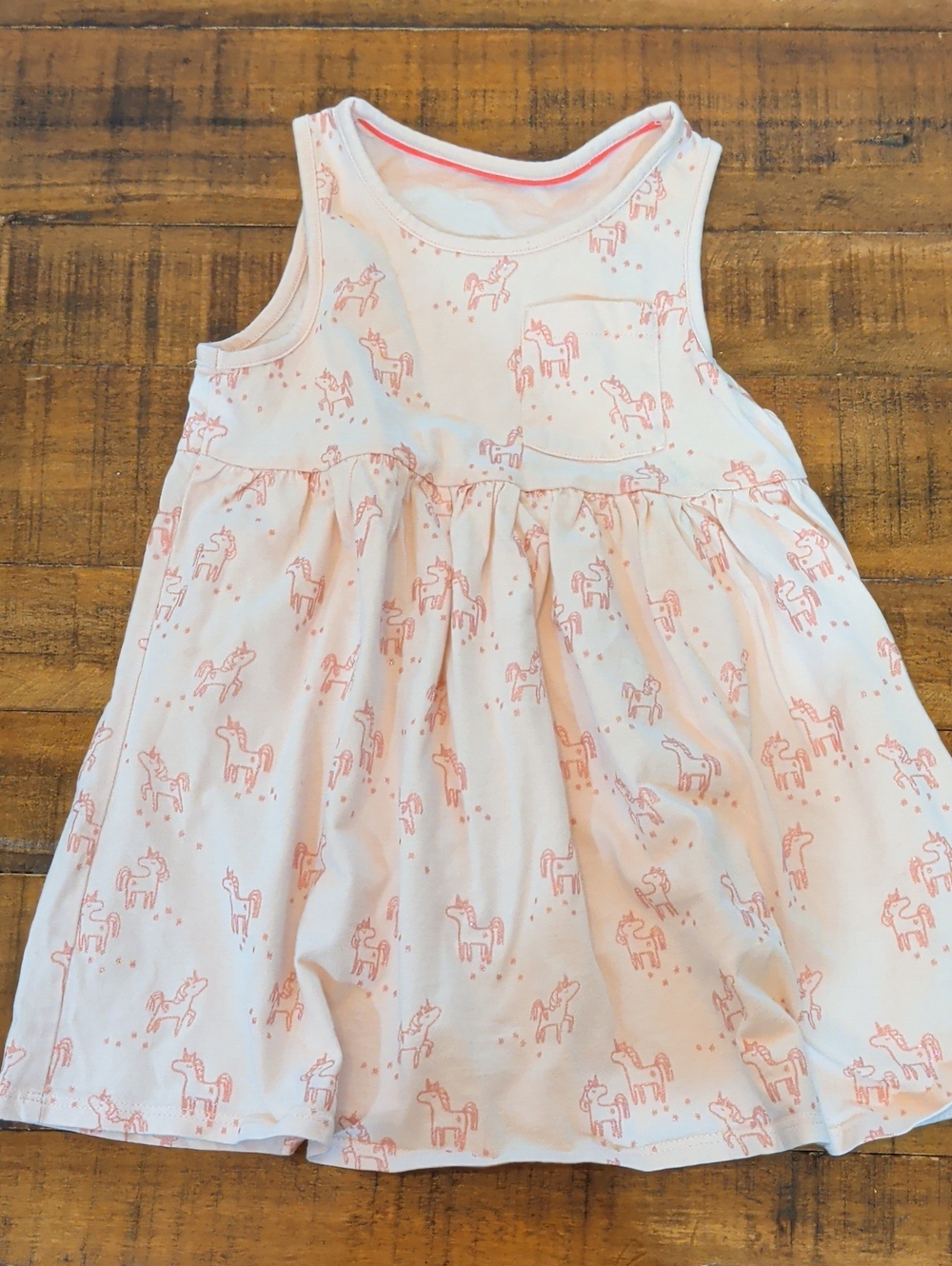 Marks & Spencer Pink Glitter unicorn Sleeveless Dress 2-3y, Excellent Condition